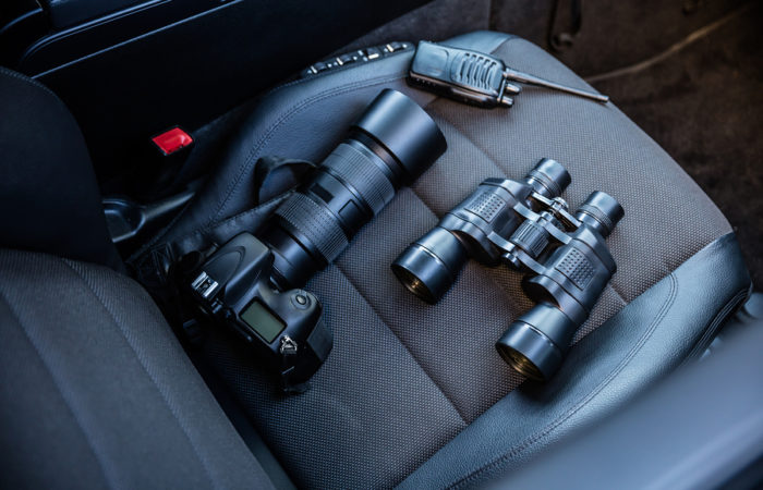 High Angle View Of Electronic Equipment On Car Seat